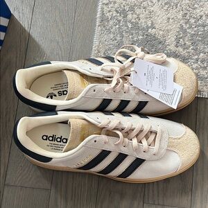 Adidas Gazelle Bold Cream and Black Sneakers size 8